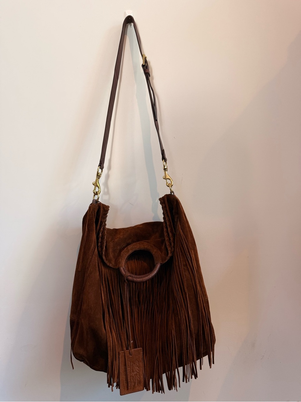 Ralph Lauren Brown Suede Fringe Shoulder Bag - Picture 4 of 4